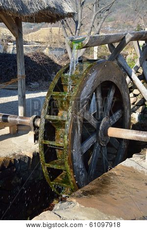 Korean Traditional Waterwheel In Nakan Old Town