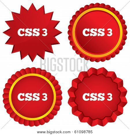 CSS3 sign icon. Cascading Style Sheets symbol.
