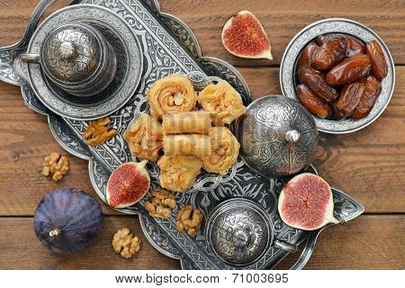 Oriental Sweets With Coffee