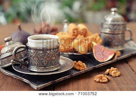 Oriental Sweets With Coffee
