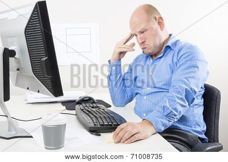 Tired and sad office worker
