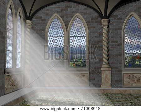 God Rays Through An Arched Window