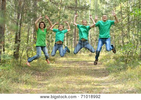Family having fun in park