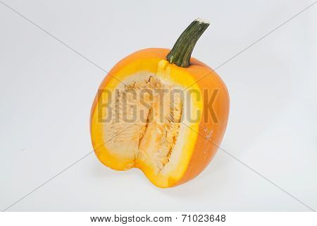 Fresh orange pumpkin isolated on white background