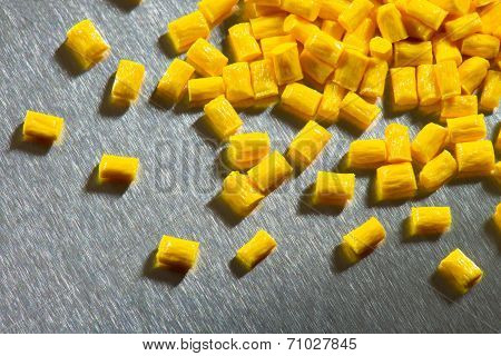 yellow polymer on stainless steel