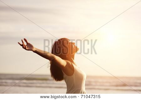 Smile Free And Happy Woman
