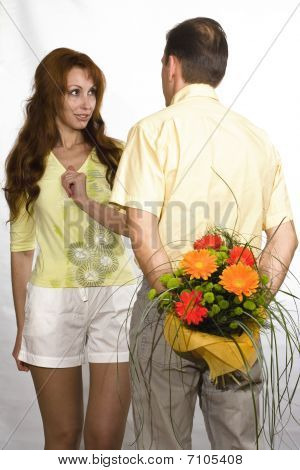 Mand forberedt buket