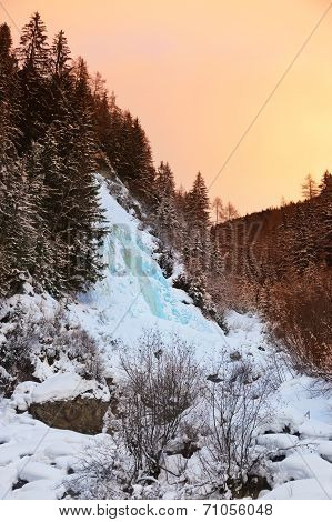 Waterfall Stuibenfall At Umhausen - Tirol Austria