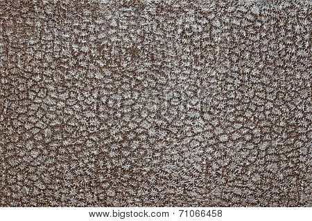 Leather Of Brown Color With A Silvery Stamping