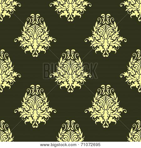 Retro yellow or light olive seamless pattern