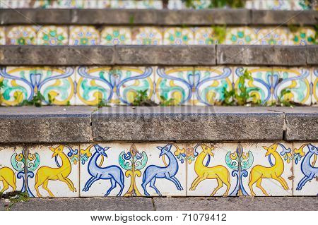 Decoration Of Staircase At Caltagirone