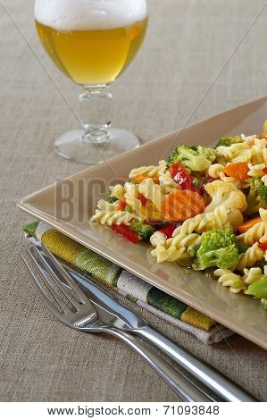 Vegetarian Salad And Beer
