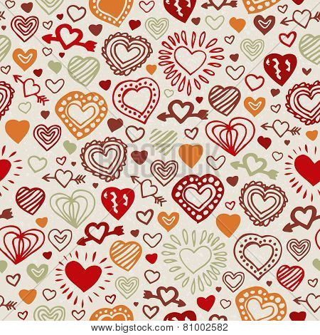 Valentine hand drawn pattern