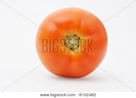 Close-up de tomate sobre fundo branco