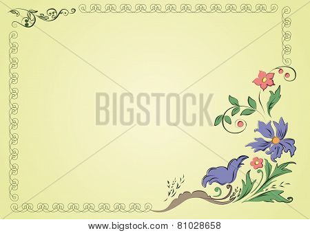 Card with floral pattern