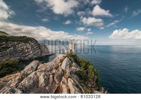 Decorative Swallow's Nest castle overlooking the Black Sea.