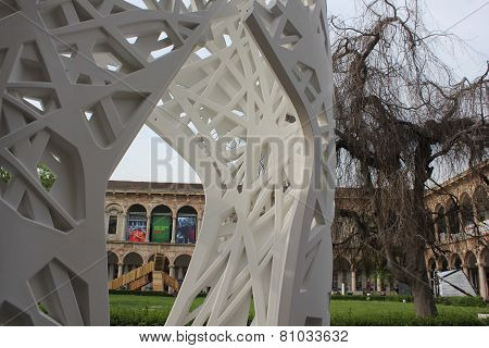 University Of Milan Courtyard During The Milan Design Week