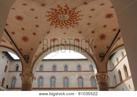 Milan Sforza Castle Outdoor Ceiling