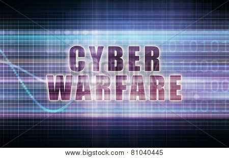 Cyber Warfare on a Tech Business Chart Art