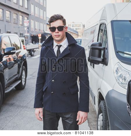 People Outside Dirk Bikkembergs Fashion Show Building For Milan Men's Fashion Week 2015