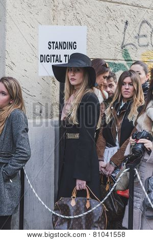 People Outside Dirk Bikkembergs Fashion Show Building For Milan Men's Fashion Week 2015