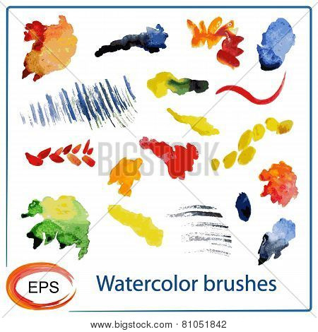 Colorful Watercolor Brush Strokes.