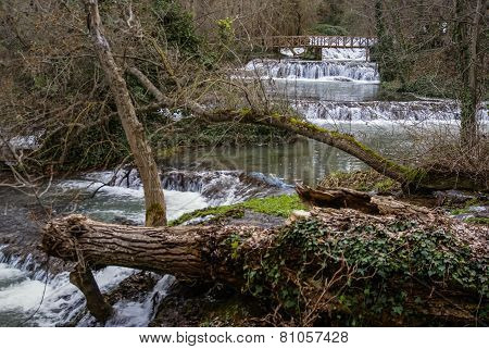 Waterfalls At Monasterio De Piedra, Zaragoza, Aragon, Spain