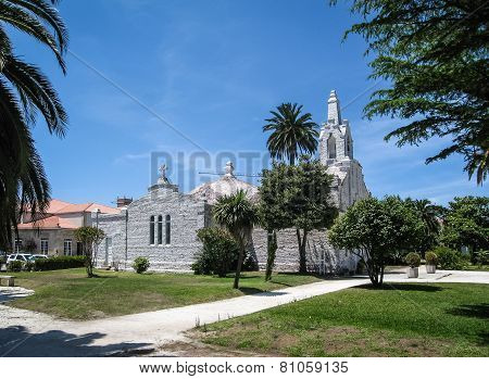 Church Made ??of Seashells In La Toja, Galicia, Spain