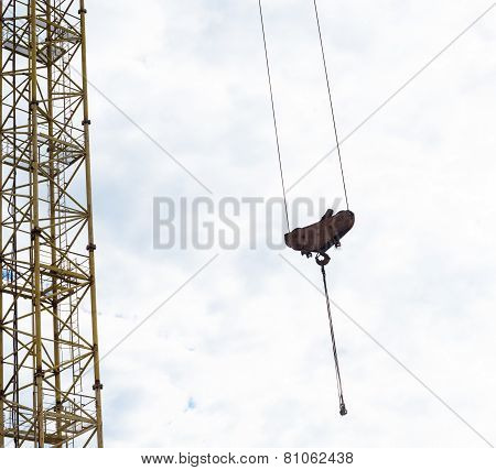 Mast And Hook Of The Tower Crane