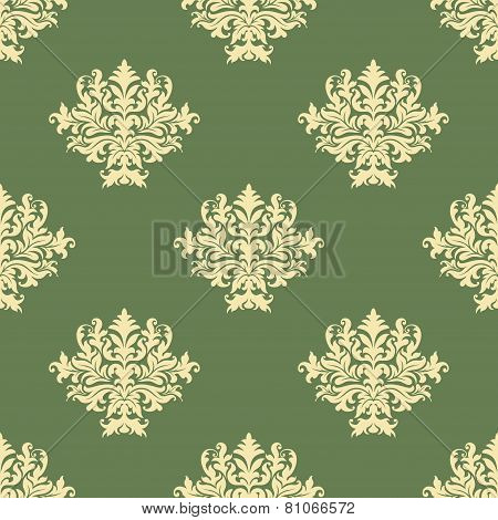 Foliate pattern with seamless baroque ornament