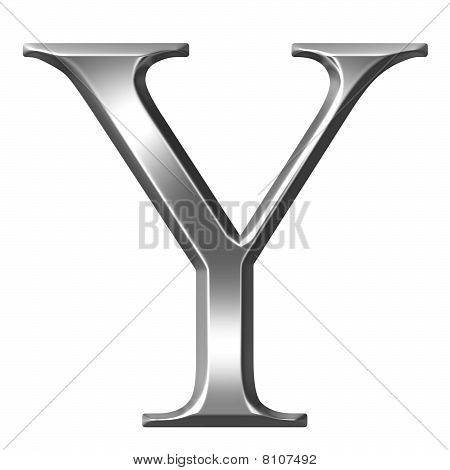3D Серебряная греческая буква ипсилон