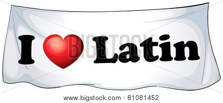 I love Latin banner on a white background