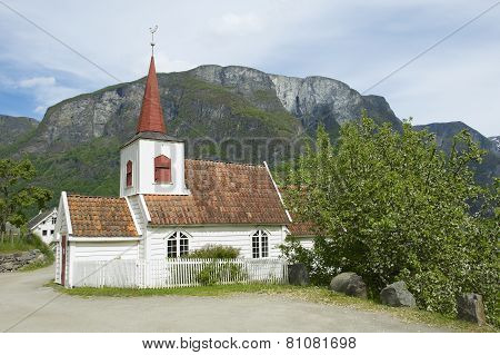 Undredal Stave church exterior in Undredal, Norway