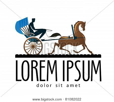 carriage vector logo design template. transport or horse icon.