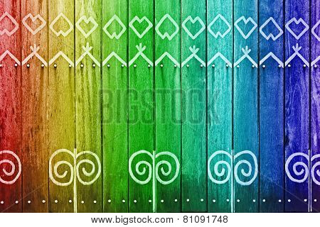 Colorful wood wall