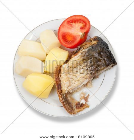 Ryby grilovaný kapr s bramborem