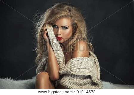 Sexy Strict Woman With Red Lips