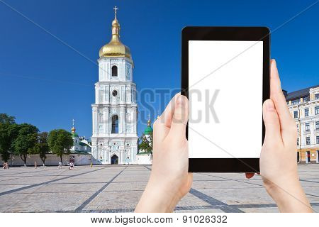 Tourist Photographs Saint Sophia Cathedral , Kiev