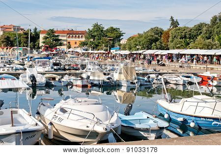 Embankment In Old Part Of Town Porec, Croatia
