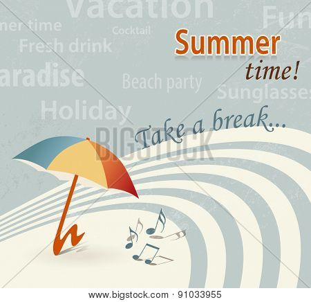 Retro summer background - summertime - take a break