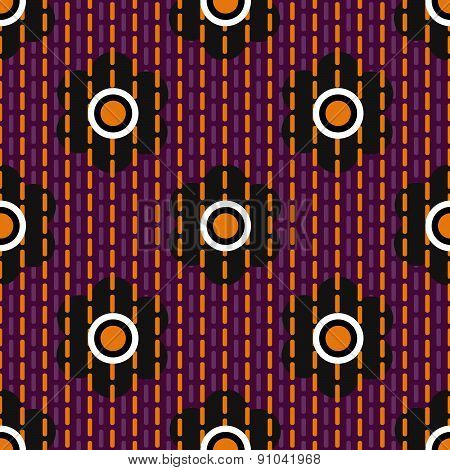 Abstract seamless pattern with black flowers. Background for textile, print or wrapping paper.