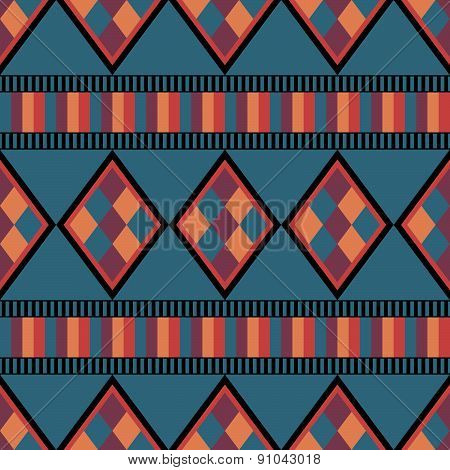 Seamless ethnic pattern with diamonds.