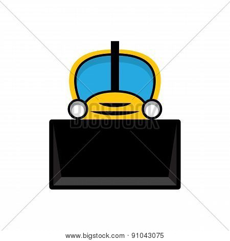 Yellow toy tractor icon.