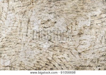 Grainy and gritty background texture made of english words.