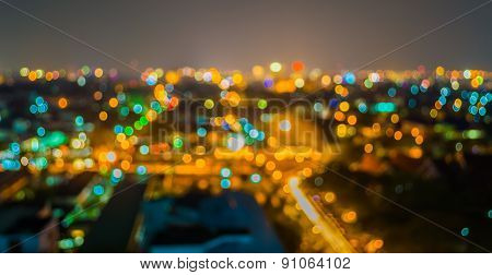 Blur Lighhts From Chiang Mai, Thailand For Background Usage.