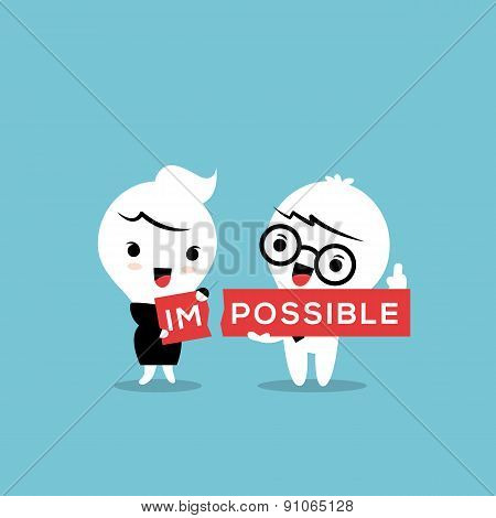 Impossible Torn In Two Parts Im And Possible Illustration