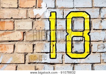 Eighteen inscription on the wall