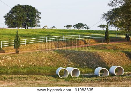 Beautiful farm fields landscape locate at putrajaya Malaysia
