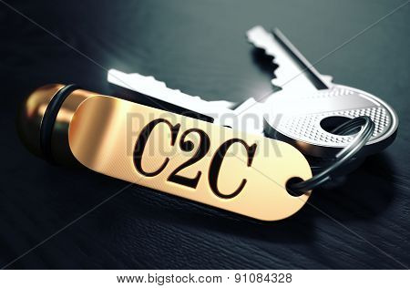 C2C Concept. Keys with Golden Keyring.