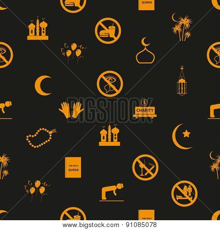 Ramadan Islam Holiday Icons Seamless Pattern Eps10